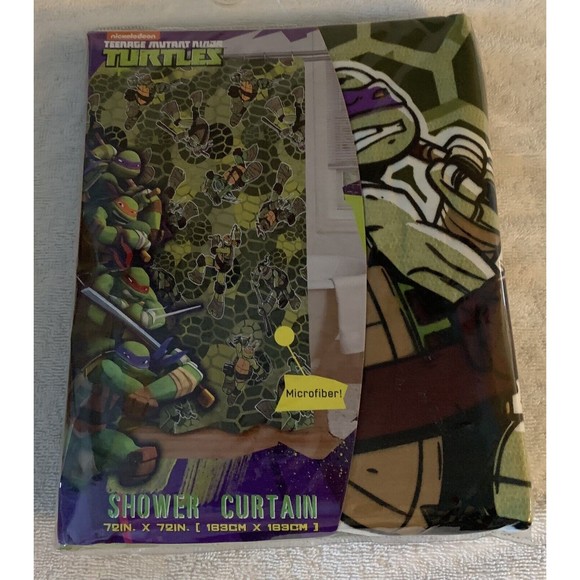Teenage Mutant Ninja Turtles Nickelodeon Shower Curtain 72 X 72 NEW IN PKG 2014 - Picture 4 of 7